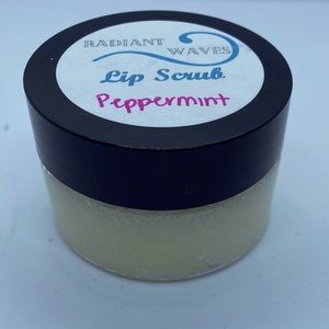 1oz peppermint scented hand crafted lip scrub by Radiant Waves